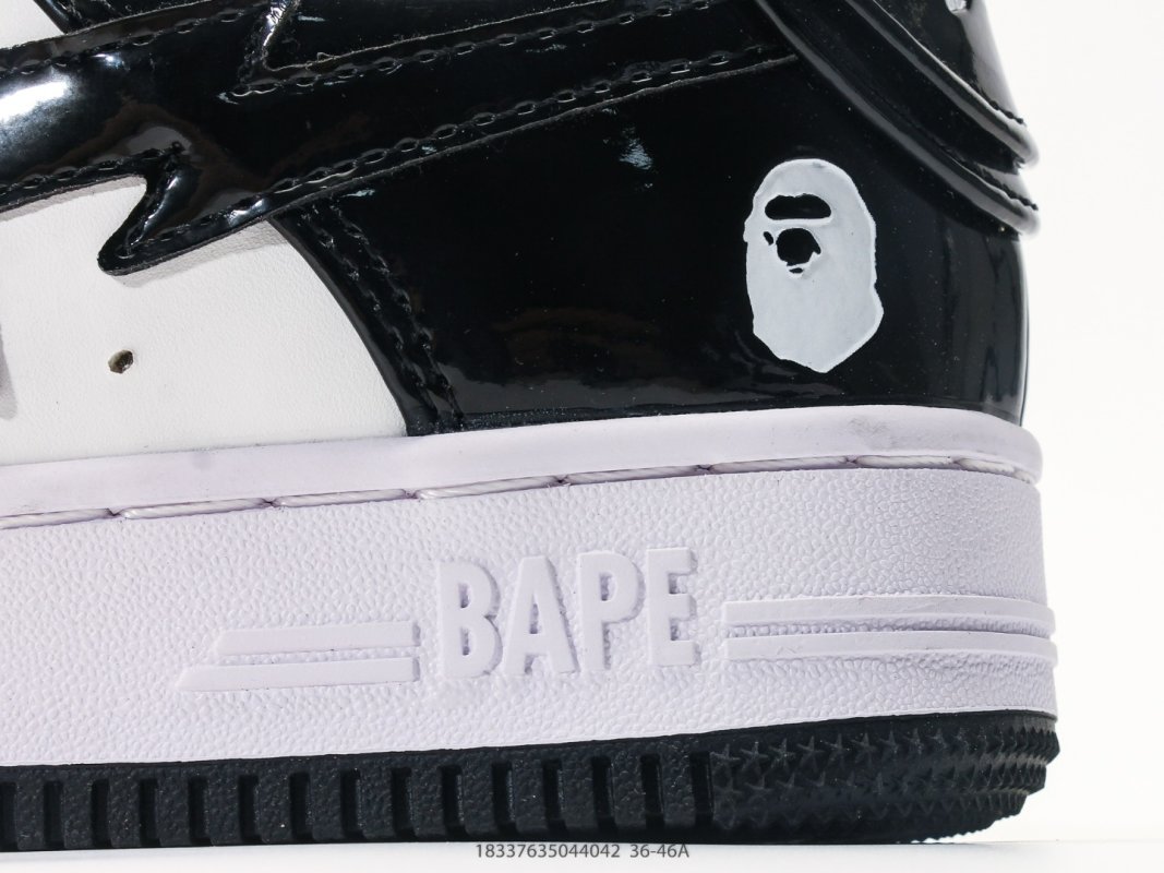 Bape x Nike Air Force 1 Low Black White Ape Head view