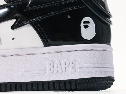 Bape x Nike Air Force 1 Low Black White Ape Head view 7