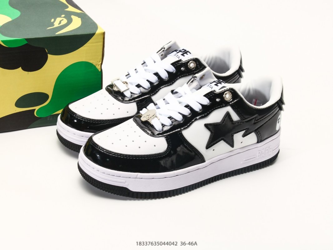 Bape x Nike Air Force 1 Low Black White Ape Head view
