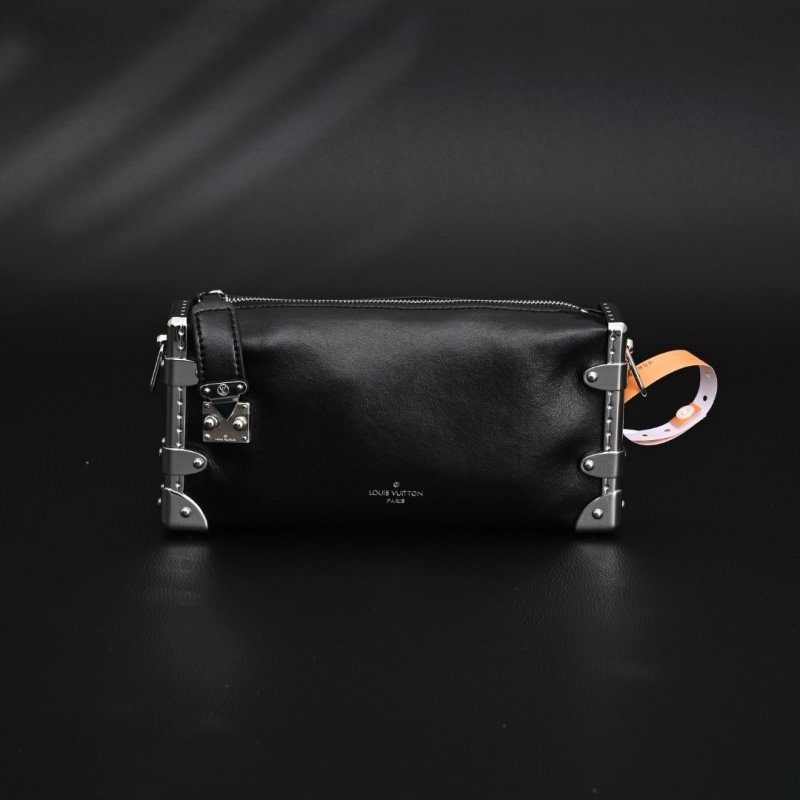 Louis Vuitton Slim Trunk Black Calf Leather Shoulder Bag Replica view