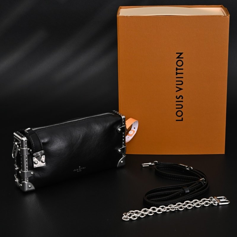 Louis Vuitton Slim Trunk Black Calf Leather Shoulder Bag Replica view
