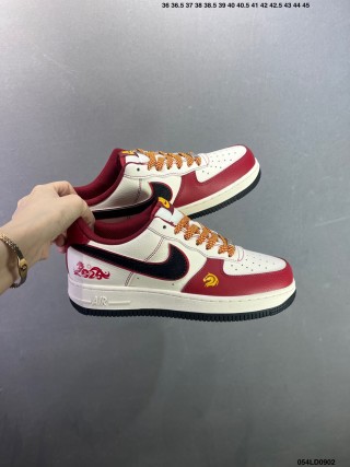 Nike Air Force 1 Low White Burgundy Gold 1:1 UA Replica view 2