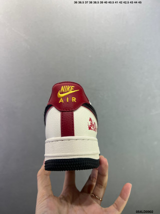 Nike Air Force 1 Low White Burgundy Gold 1:1 UA Replica view 6