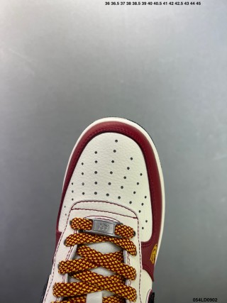 Nike Air Force 1 Low White Burgundy Gold 1:1 UA Replica view 7
