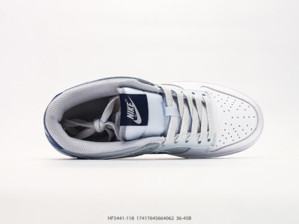 Nike Dunk Low White Navy Grey UA Replica view 3