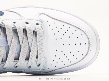 Nike Dunk Low White Navy Grey UA Replica view 8