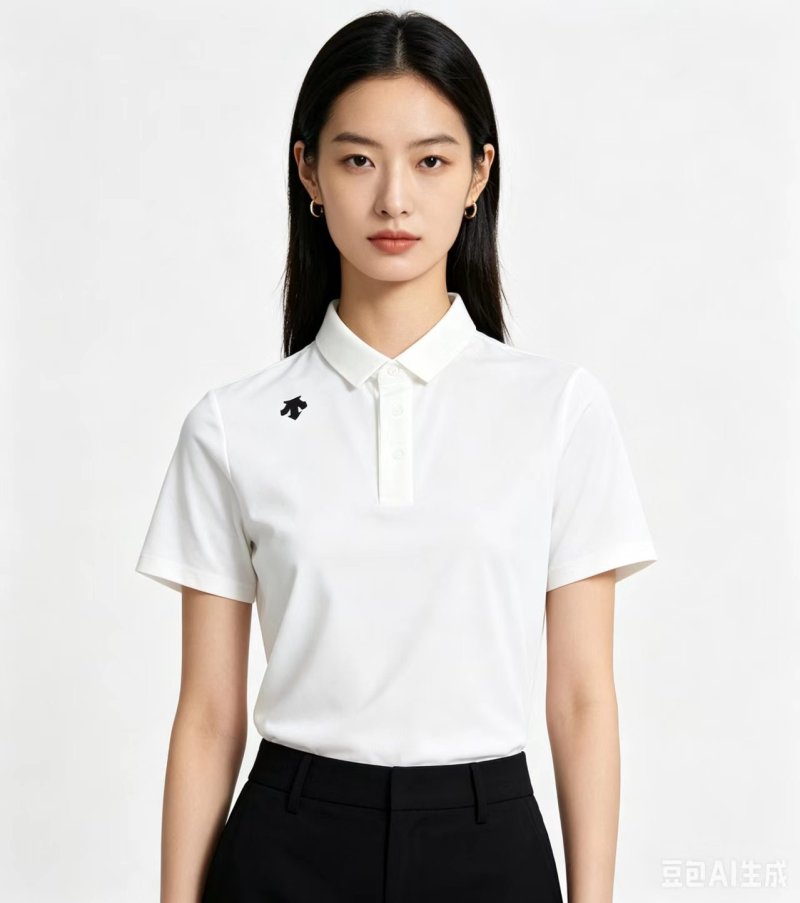 Descente White Polo Shirt Classic Fit view