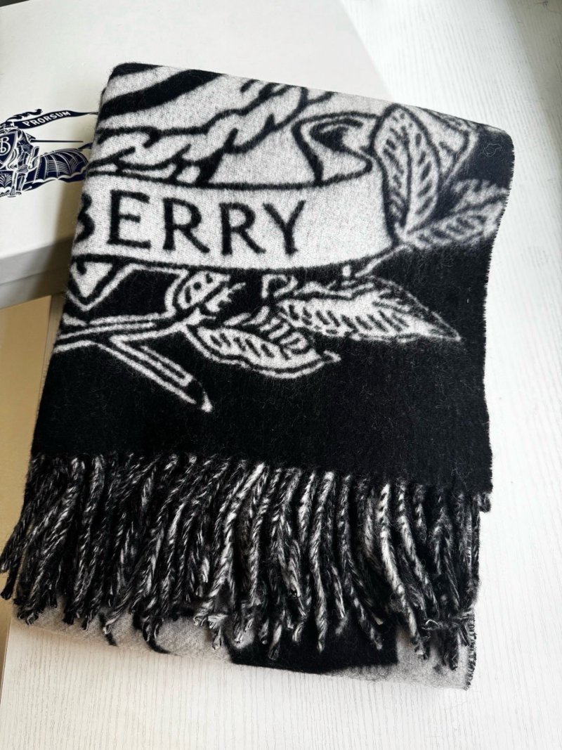 Burberry Reversible Storm Knight Cashmere Scarf Navy view
