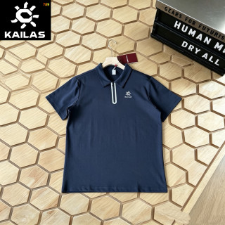 KAILAS Half-Zip Short Sleeve Polo Shirt Navy Blue
