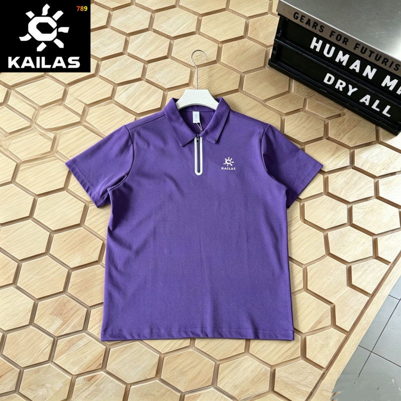 KAILAS Half-Zip Short Sleeve Polo Shirt Navy Blue view