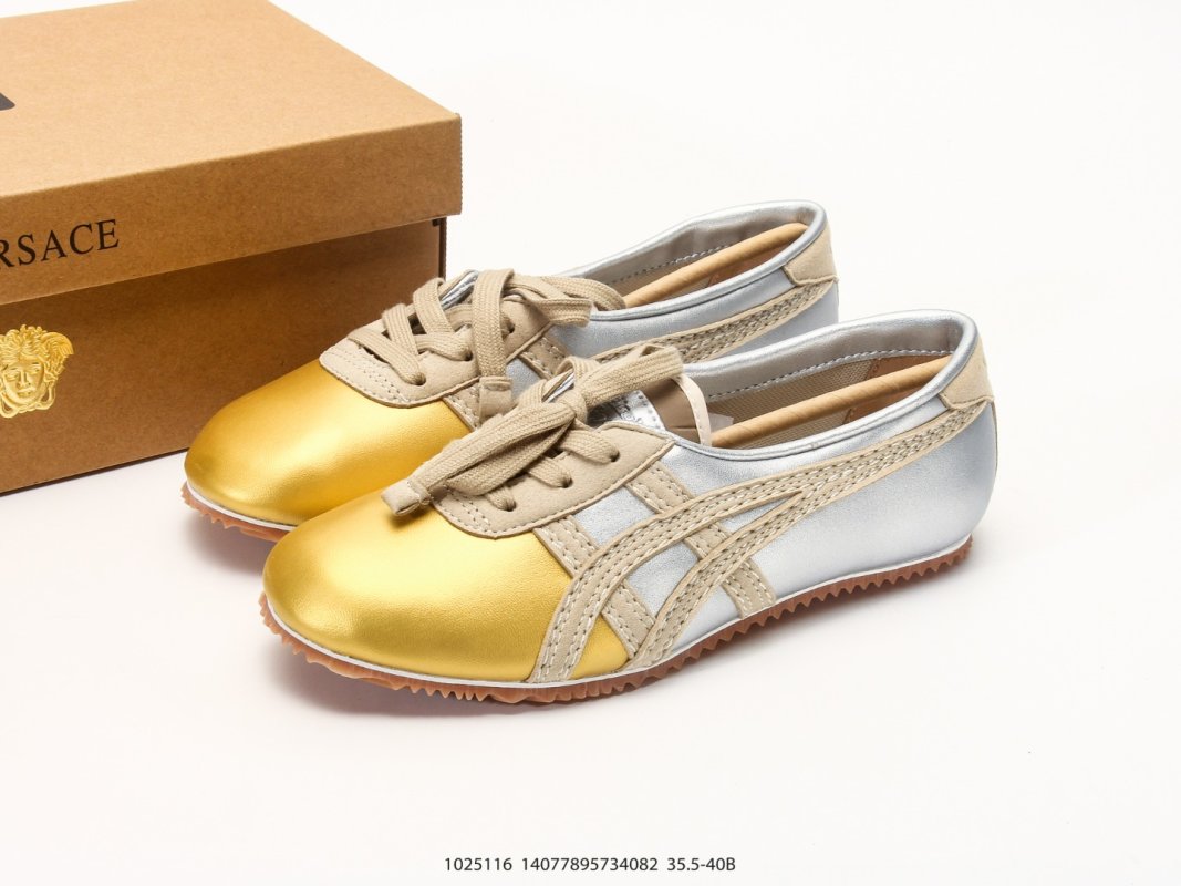 Onitsuka Tiger x Versace Tai-Chi Sakura Yellow White Gold Leather view