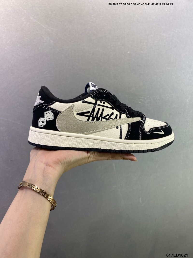 Jordan Air Jordan 1 Low Black Cream Custom Colorway UA Replica