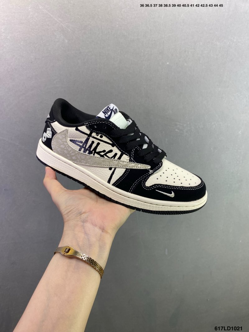 Jordan Air Jordan 1 Low Black Cream Custom Colorway UA Replica view