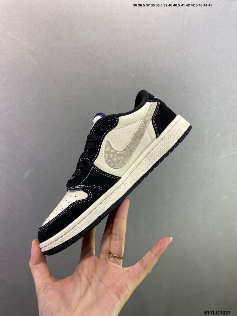 Jordan Air Jordan 1 Low Black Cream Custom Colorway UA Replica view