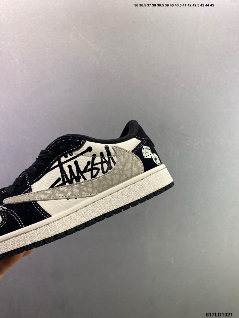 Jordan Air Jordan 1 Low Black Cream Custom Colorway UA Replica view
