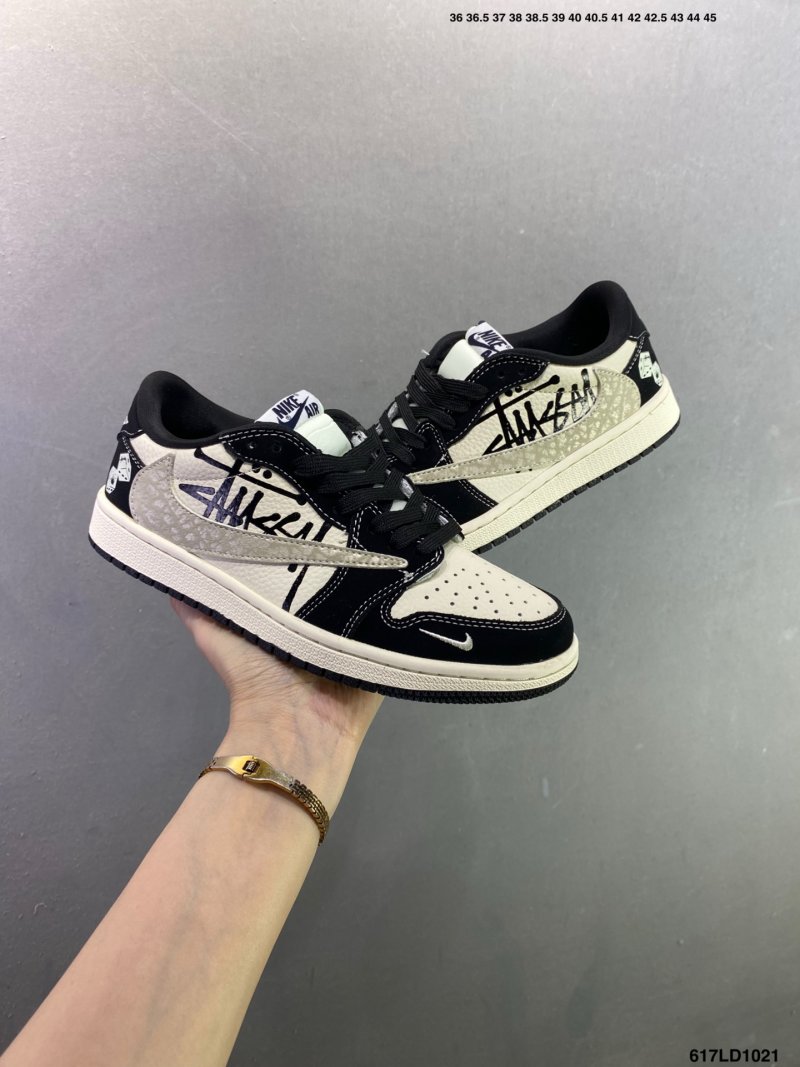 Jordan Air Jordan 1 Low Black Cream Custom Colorway UA Replica view