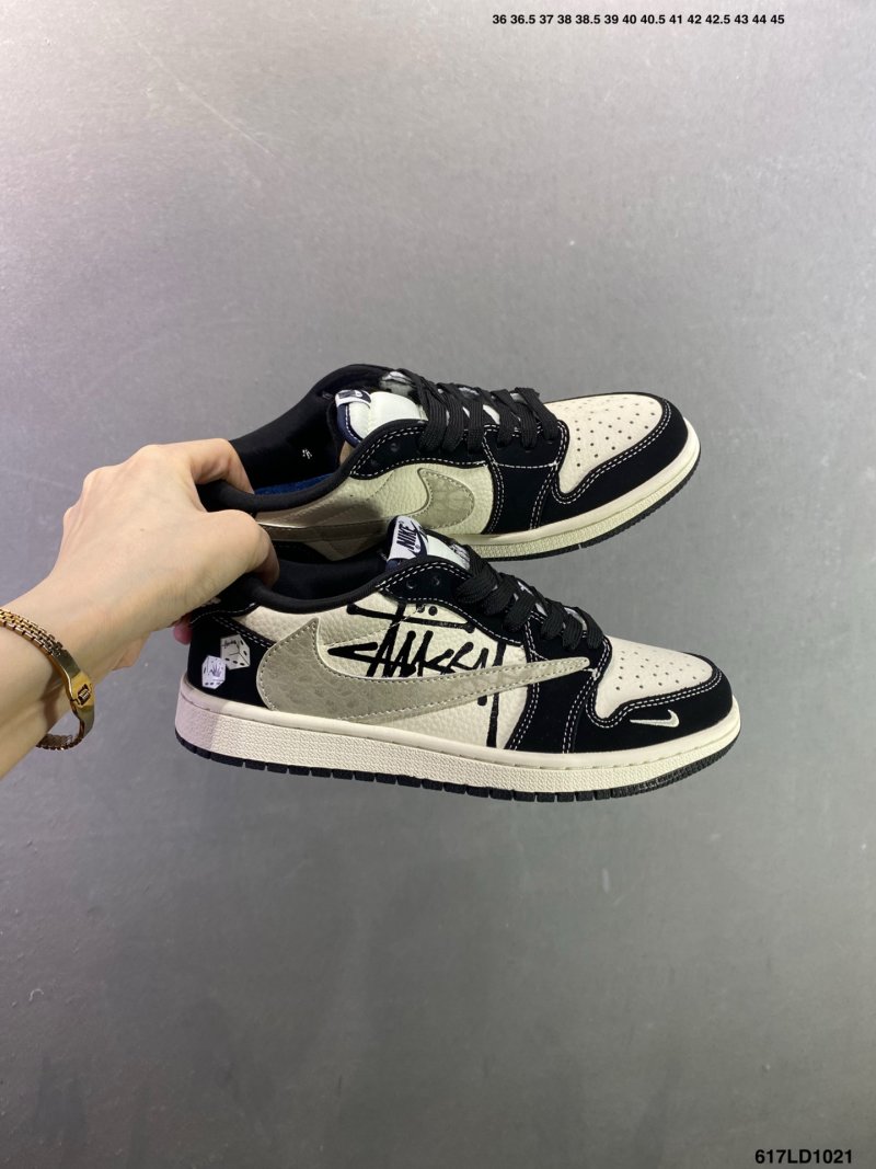 Jordan Air Jordan 1 Low Black Cream Custom Colorway UA Replica view