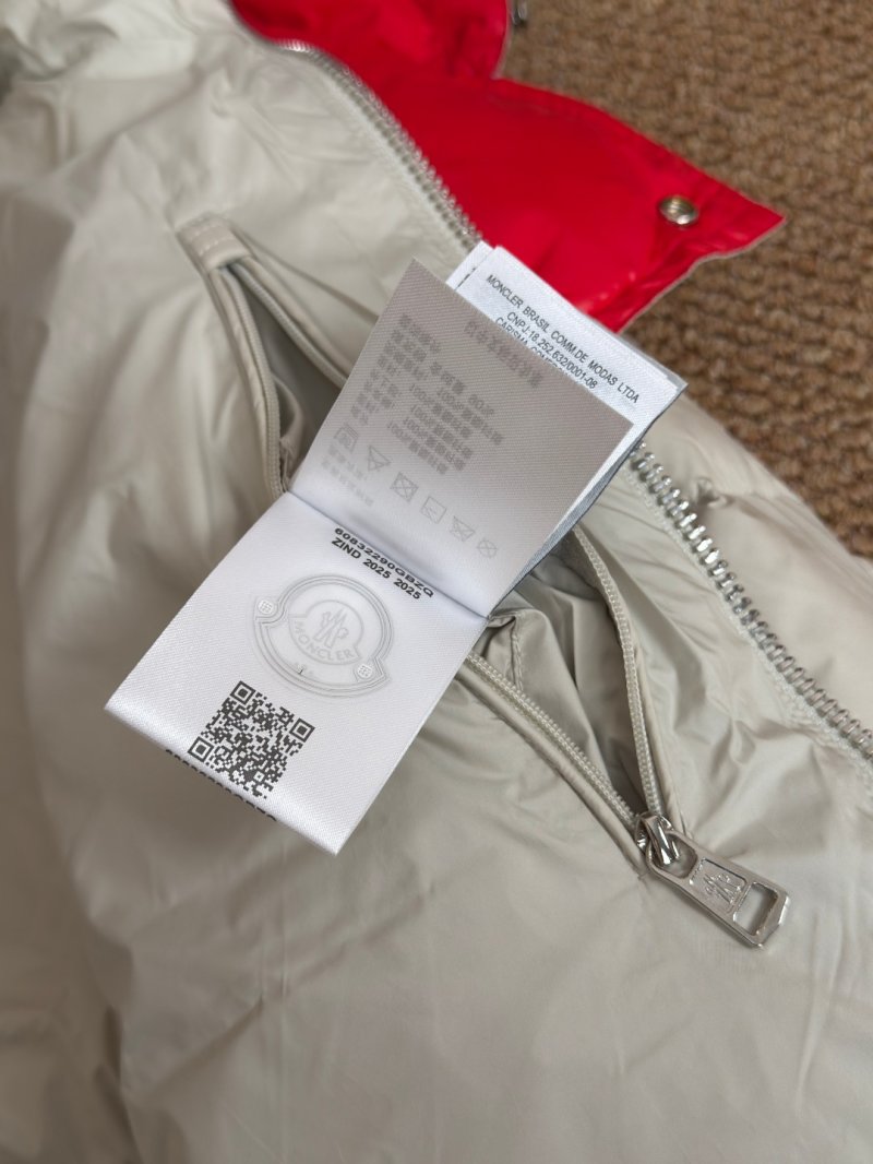 Moncler Poirier White Down Hooded Puffer Jacket view