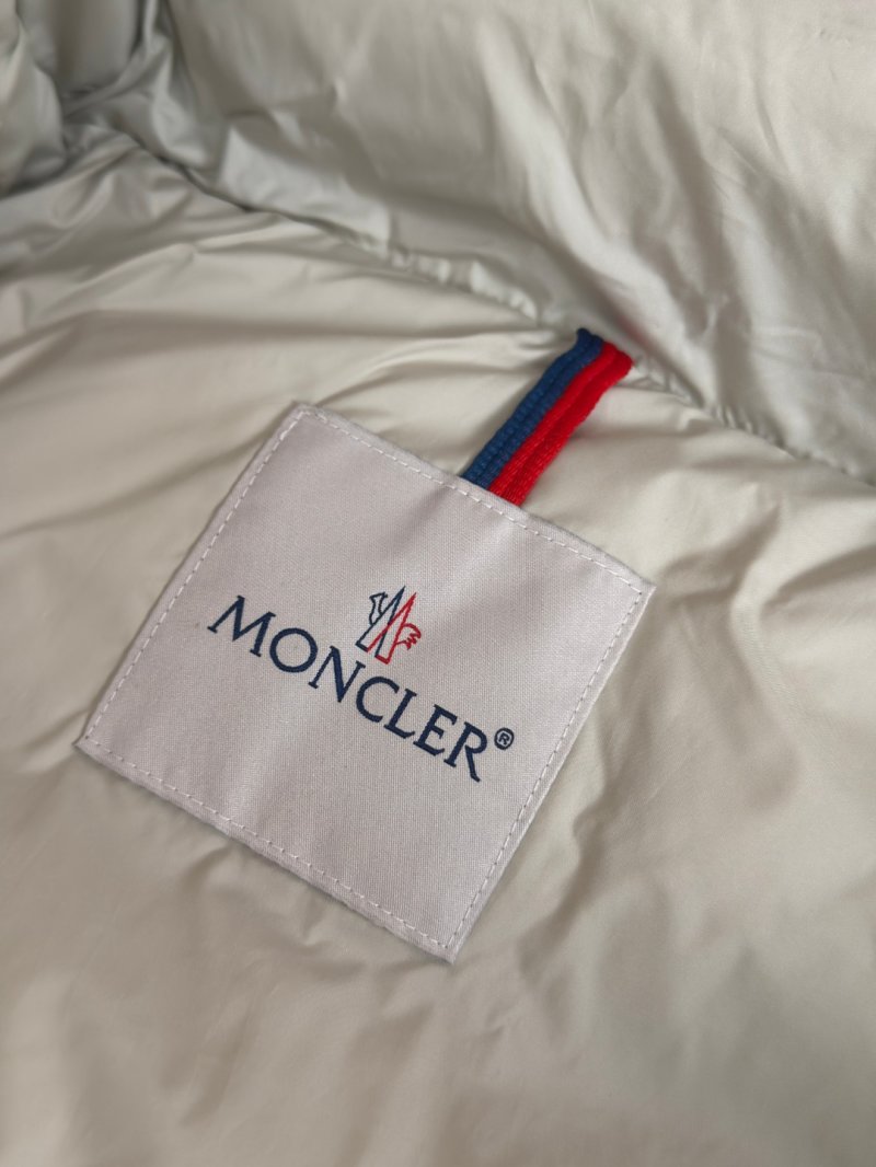 Moncler Poirier White Down Hooded Puffer Jacket view