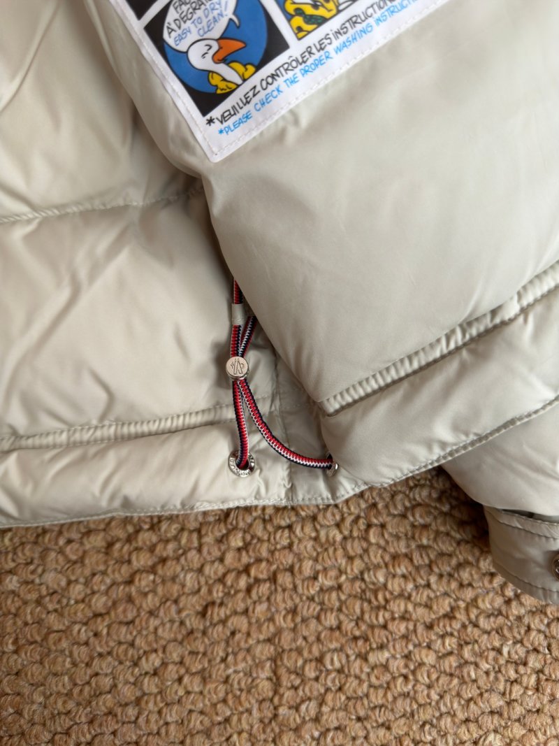 Moncler Poirier White Down Hooded Puffer Jacket view