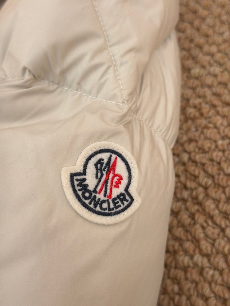 Moncler Poirier White Down Hooded Puffer Jacket view