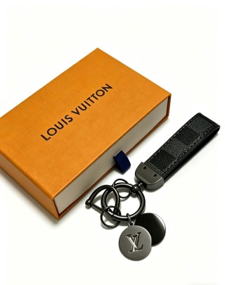 Louis Vuitton LV Anger Forest Leather Keychain Black view 3