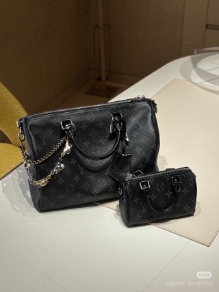 Louis Vuitton Speedy Monogram Black Handbag Replica view 2