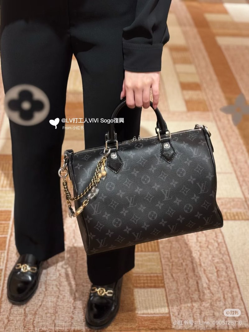 Louis Vuitton Speedy Monogram Black Handbag Replica view