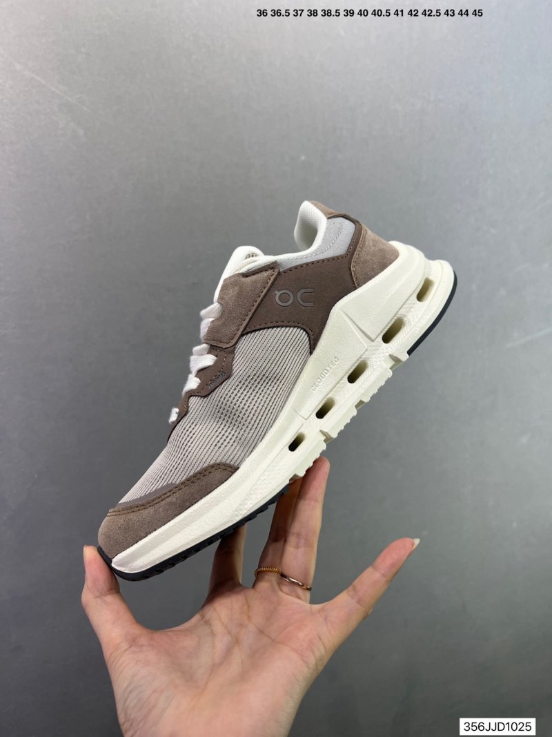 On Cloudnova Rift Brown Cream Running Shoe view