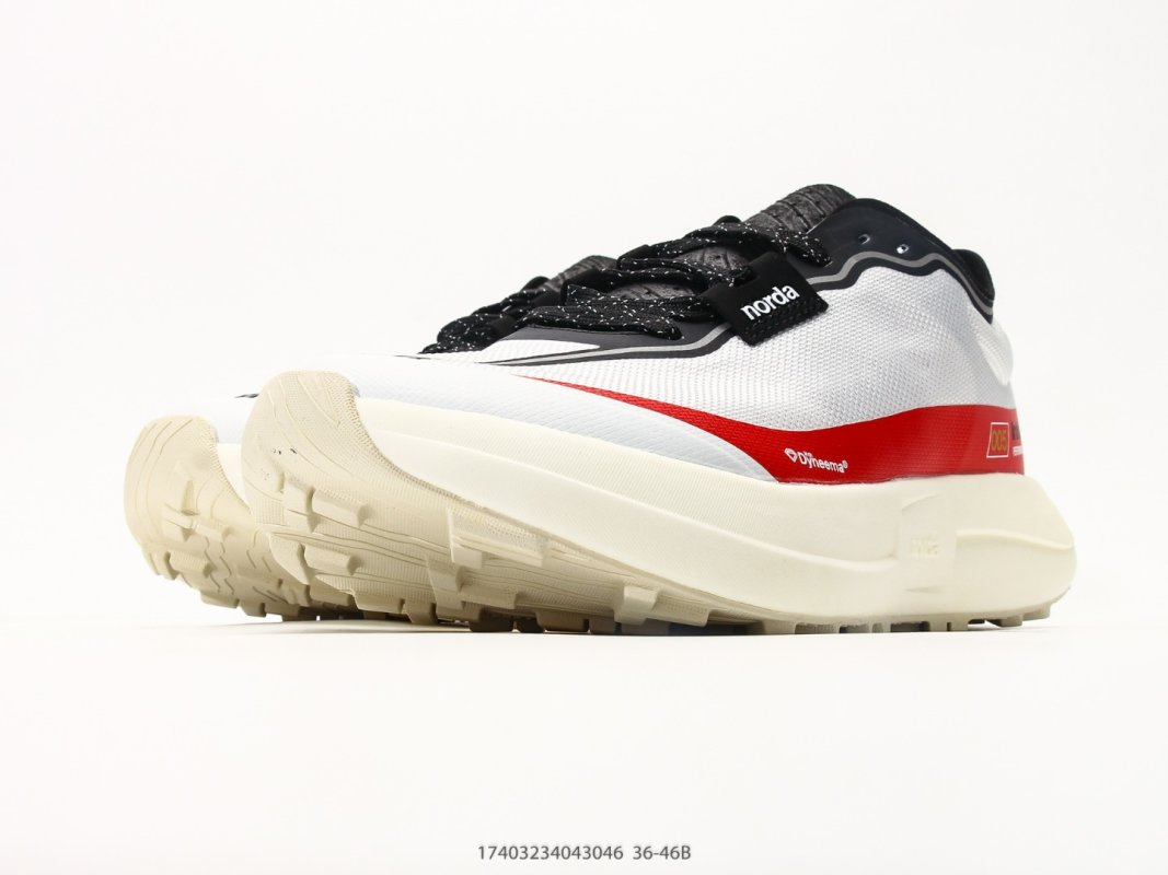 Norda 001 Low-Top Trail Running Shoe White Red Cream view