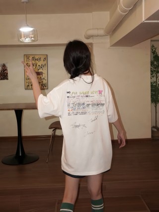 WE11DONE 26SS Macaron Tape Hand-Drawn Graffiti Print White Short Sleeve T-Shirt view 5