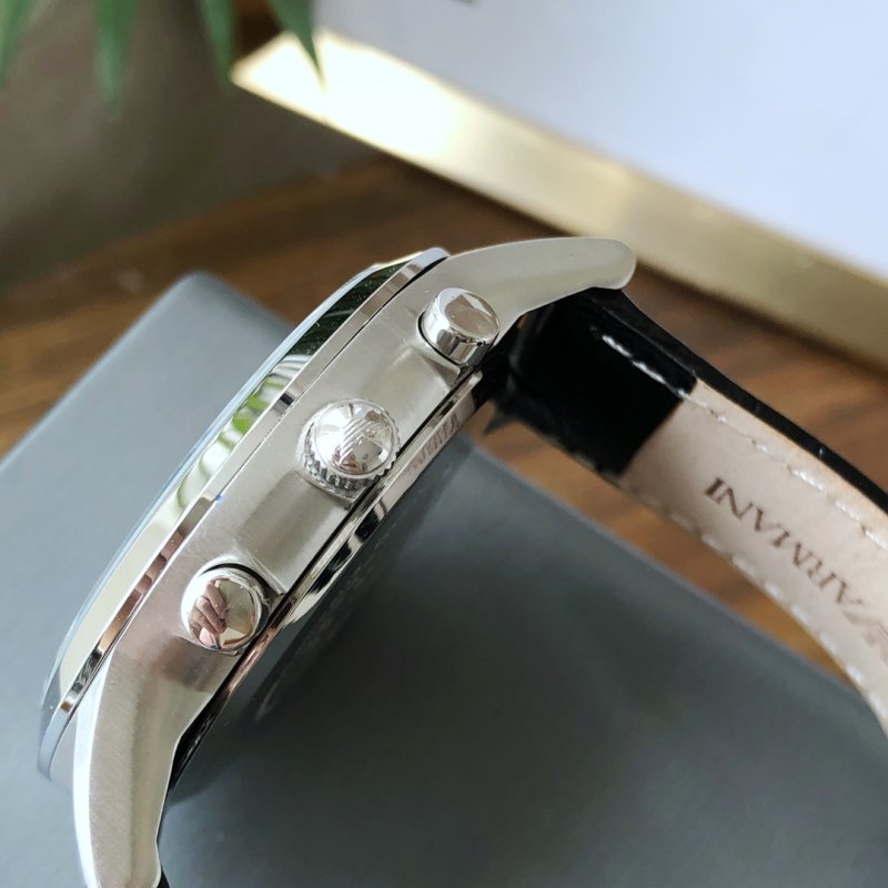Armani Classic Business White Dial Three-Eye Quartz Watch view
