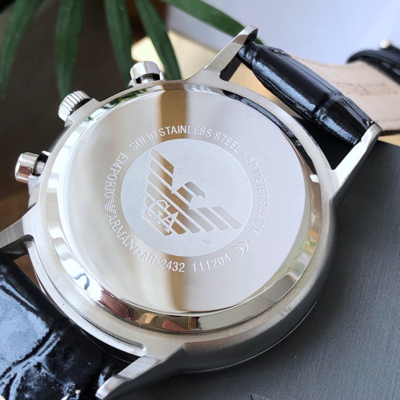 Armani Classic Business White Dial Three-Eye Quartz Watch view