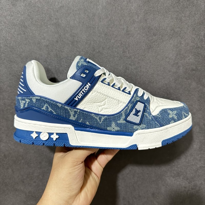 Louis Vuitton LV Trainer White Navy Denim view