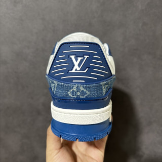 Louis Vuitton LV Trainer White Navy Denim view 5