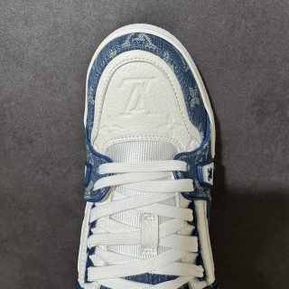 Louis Vuitton LV Trainer White Navy Denim view 6