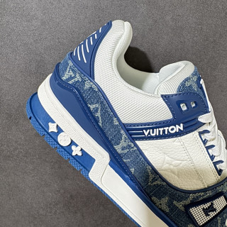 Louis Vuitton LV Trainer White Navy Denim view 8