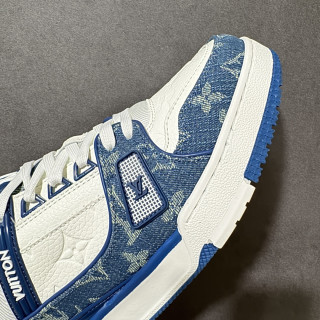 Louis Vuitton LV Trainer White Navy Denim view 9