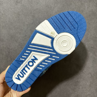 Louis Vuitton LV Trainer White Navy Denim view 10
