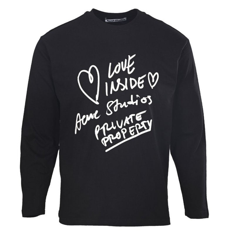 Acne Studios Love Inside Black Long Sleeve T-Shirt