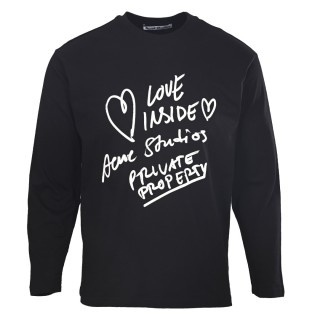 Acne Studios Love Inside Black Long Sleeve T-Shirt