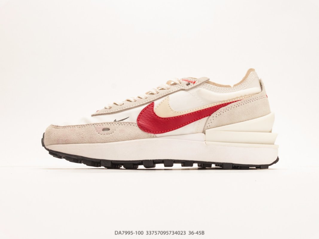Nike Waffle Trainer 2 Beige White Black view