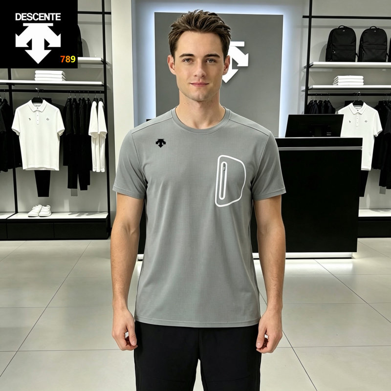 Descente Training Quick-Dry T-Shirt Slate Blue view