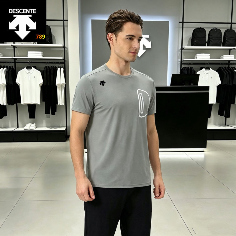 Descente Training Quick-Dry T-Shirt Slate Blue view