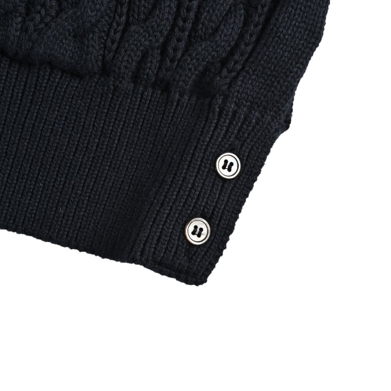Thom Browne 22FW Relaxed Fit Cable Knit Cardigan Navy view