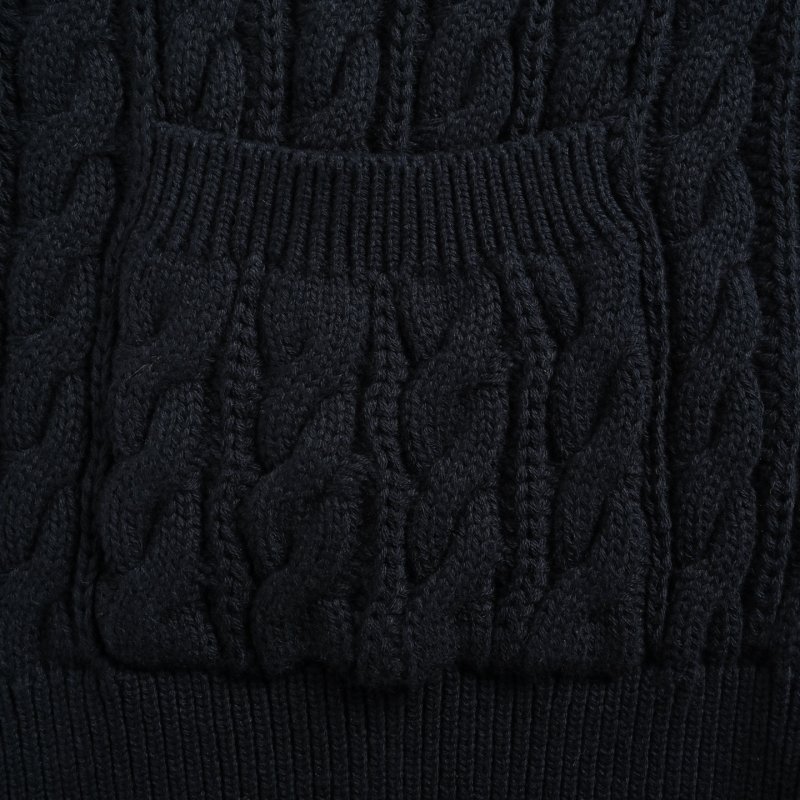 Thom Browne 22FW Relaxed Fit Cable Knit Cardigan Navy view