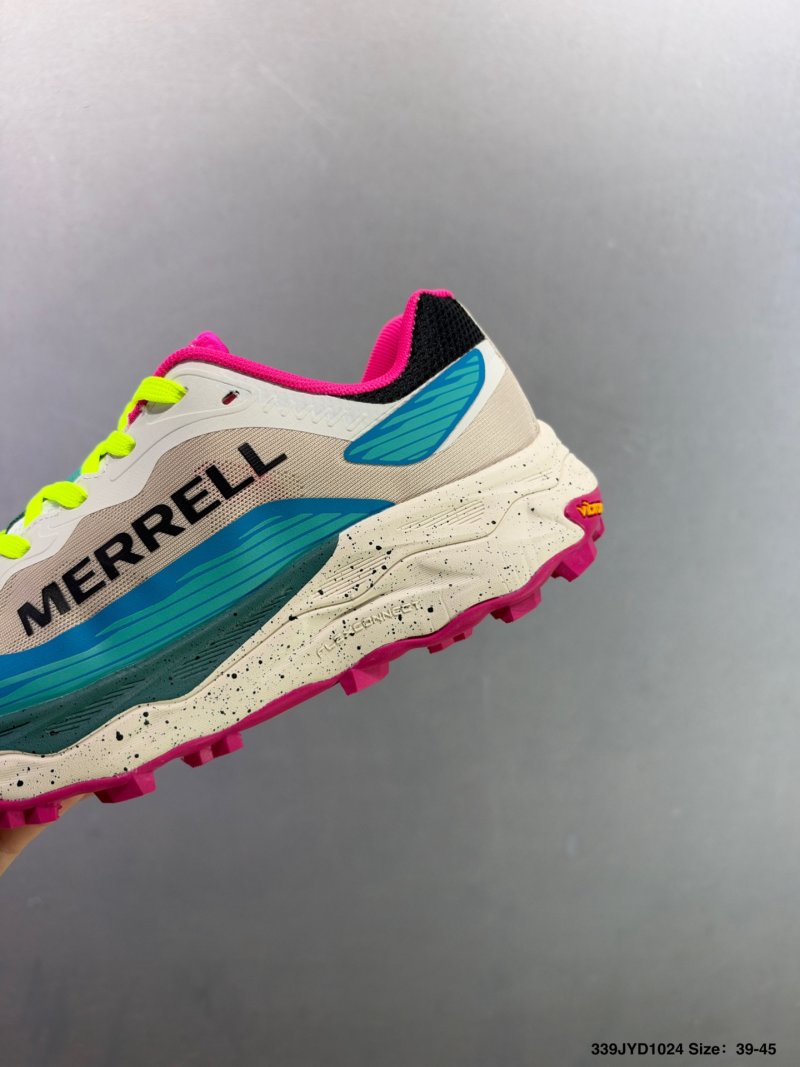 Merrell Agility Peak 6 Trail Running Shoe - Cream/Teal/Neon Yellow view
