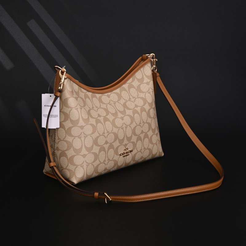 Coach Laurel 31 Replica Monogram Canvas Shoulder Bag Caramel Brown view