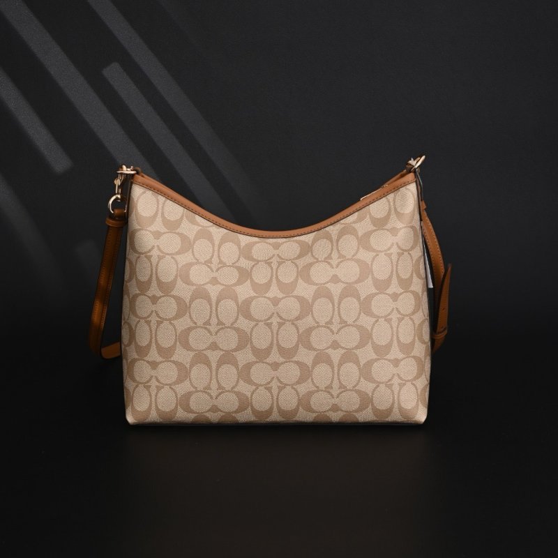 Coach Laurel 31 Replica Monogram Canvas Shoulder Bag Caramel Brown view