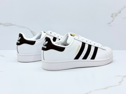 Adidas Superstar Shell Toe White Black Low-Top Sneaker view 3